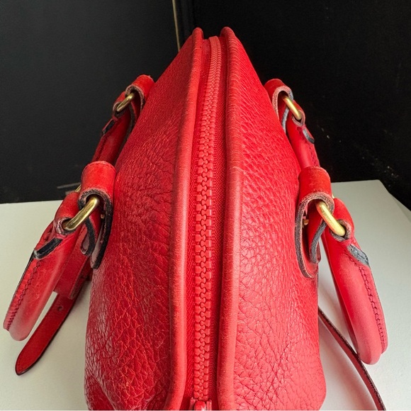 Dooney and Bourke awl Red Leather Norfolk Dome Satchel Bag - Picture 8 of 16